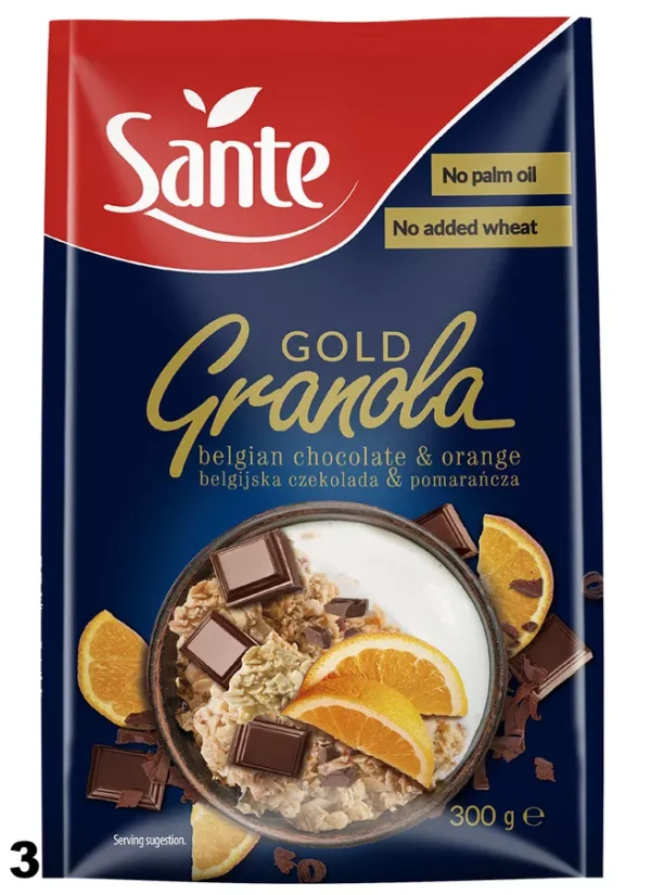 SANTE GOLD GRANOLA Belgia šokolaadi ja apelsiniga 300g